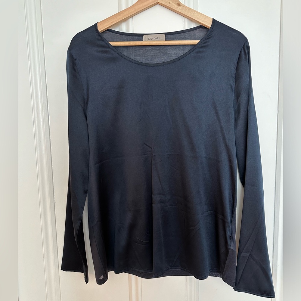 Navy falconeri silk top size medium
